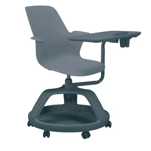 [59275PU] Pupitre mesa banco giratorio con ruedas color gris
