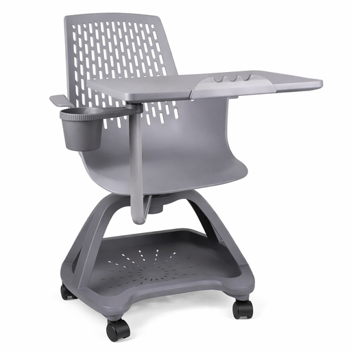 [62359PUG] Partner pupitre mesa banco giratorio con ruedas color gris // MP