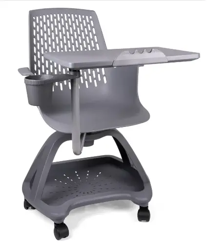 [62359PUG] Partner pupitre mesa banco giratorio con ruedas color gris