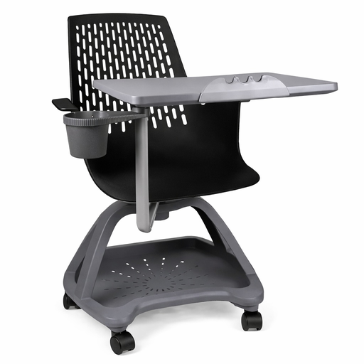 [62359PUNG] Partner pupitre mesa banco giratorio con ruedas color negro