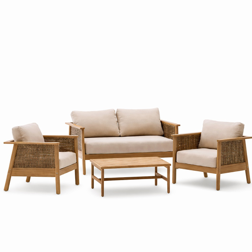 [62621SE] Alabe Set sofá + 2 sillones +  mesa