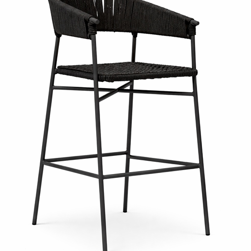 [62648BA] Zamora banco metal negro cuerda negra