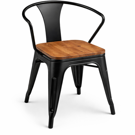 [62668SI] Tolix silla CB asiento madera // MP