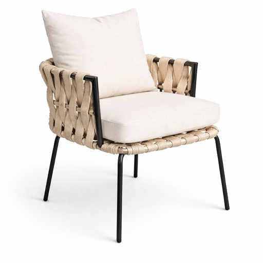 [62665SI] Veracruz silla cuerda beige textilene y loneta // Exterior 100%