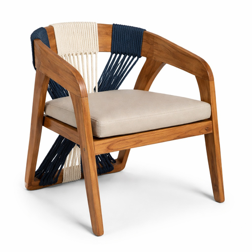 [62683SI] Akumal sillón de madera de parota y cojinería // Exterior techado