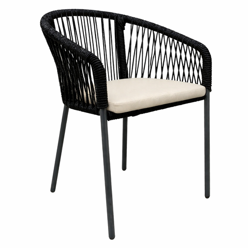 [62779SI] Tequila silla acero galvanizado y textilene con cojín // Exterior 100%