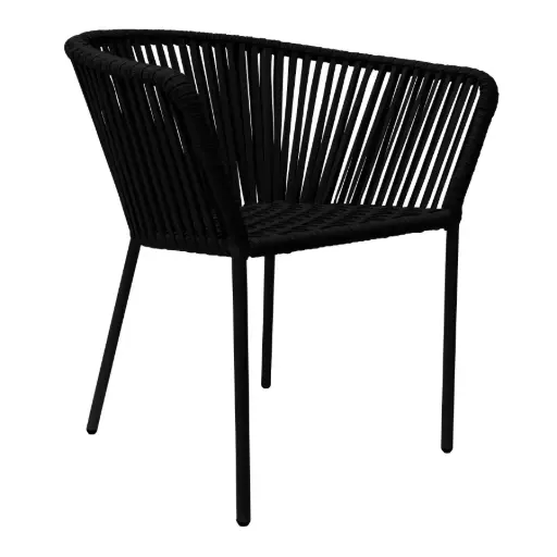 [55337SIT] Jalisco silla acero galvanizado negro cuerda textilene negra // Exterior 100% 
