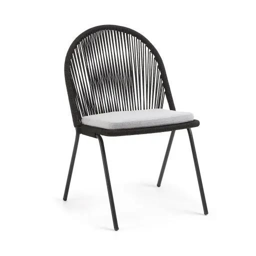 [CC0720S01FT] Stad silla acero galvanizado negro, textilene y loneta // Exterior 100% 