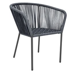 [53271SI] Ameca silla estructura grafito cuerda gris jaspeado