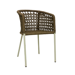 [57819SI] Mezcalita silla con estructura color beige cuerda tubular color beige liso