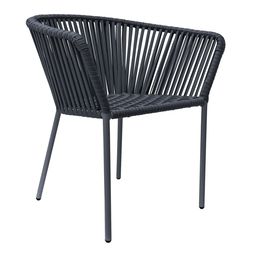 [55360SI] Regia silla metal negro cuerda gris