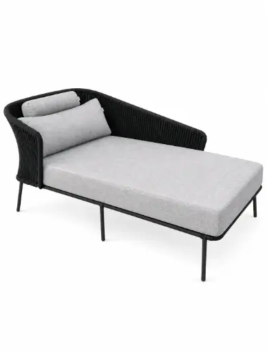 [58266CAT] Chacala camastro para 2 personas acero galvanizado negro cuerda textilene negra // Exterior 100 %