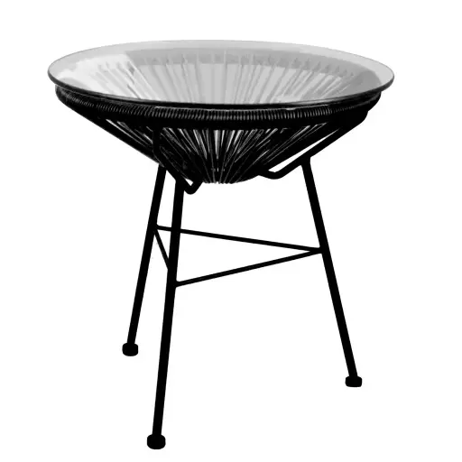 [CMX007VT] Acapulco mesa auxiliar acero galvanizado negro y textilene // Exterior 100% 