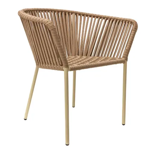 [CMX026T] Jalisco silla acero galvanizado beige cuerda textilene beige // Exterior 100% 