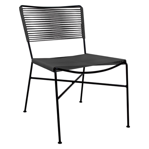 [59345SIT] Caleta silla acero galvanizado negro cuerda textilene negra o en color elegir // Exterior 100% 