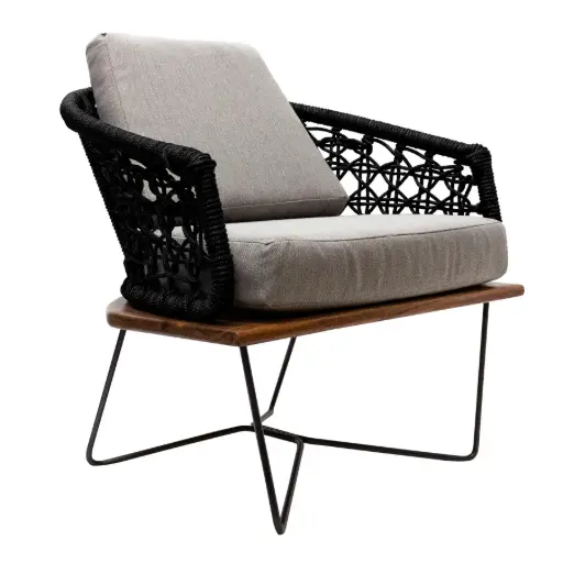 [CMX043CSNT] Yelapa sillon acero galvanizado negro textilene negro  tela curri PEDIDO ESPECIAL 10 pzas minimo // Exterior 100% 