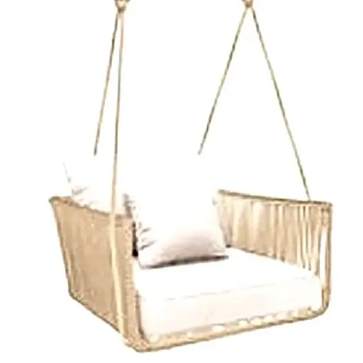 [65083COT] Vallarta columpio sillón acero galvanizado beige textilene beige loneta // Exterior 100% 