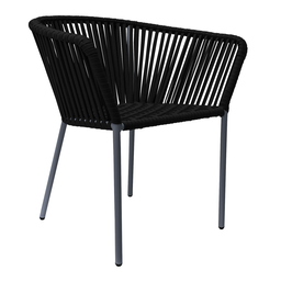 [CMX-JS-003] Jalisco silla estructura aluminio cuerda negra