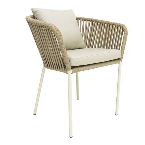 [62898SI] Jalisco silla acero galvanizado textilene beige cojineria asiento y respaldo // Exterior 100%