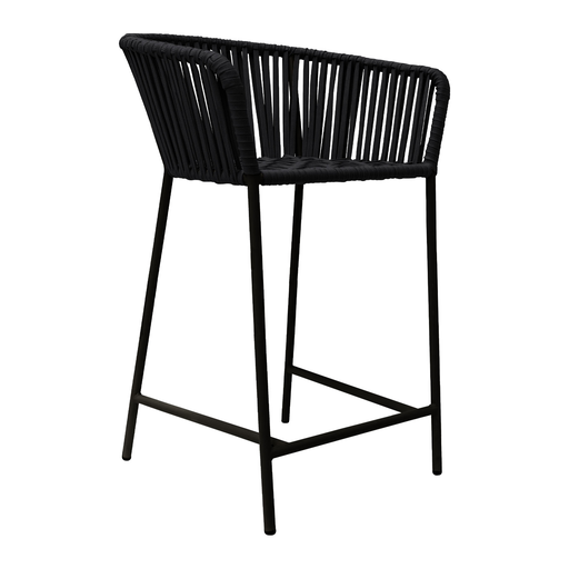 [CMX035] Jalisco banco metal negro cuerda negra exterior techado