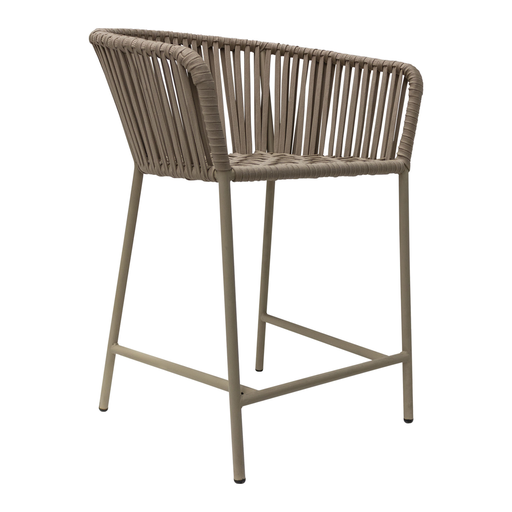 [50387BA] Jalisco banco counter metal beige cuerda beige // Exterior techado