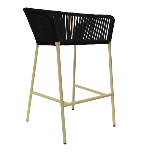 [50619BA] Jalisco banco metal beige cuerda negra // Exterior techado