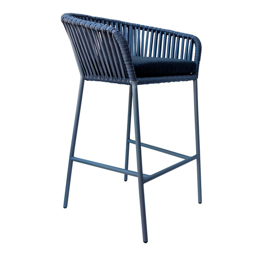 [CMX035ECA] Jalisco banco metal gris cuerda gris cojín curri // Exterior techado