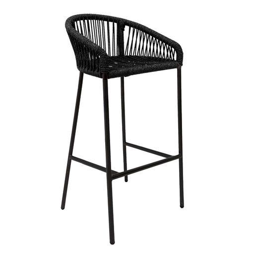 [54881BA] Tequila banco counter metal negro cuerda negra // Exterior techado