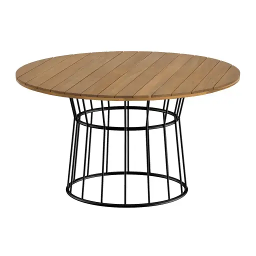 [58406ME] Campeche mesa de comedor cubierta madera160 diam. // Exterior techado