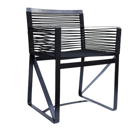 [CMX036] Xalapa silla metal negro cuerda negra // Exterior techado