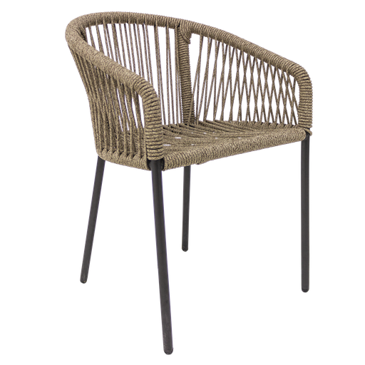 [CMXS21] Tequila silla metal negro cuerda beige // Exterior techado