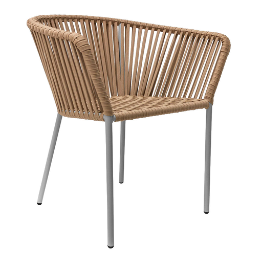 [50976SI] Jalisco silla metal gris cuerda beige // Exterior techado
