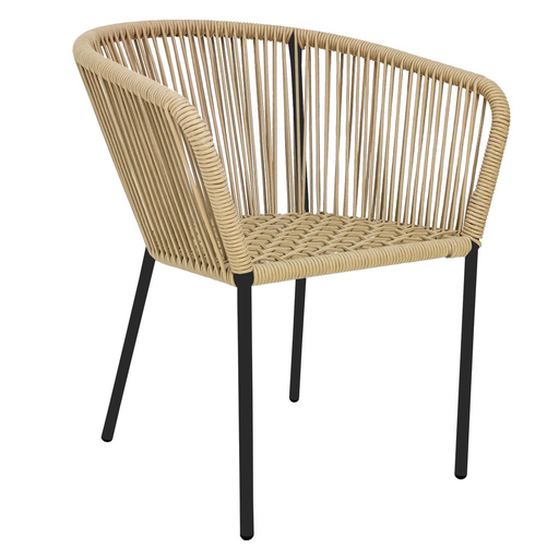 [53263SI] Ameca silla metal negro // Exterior techado