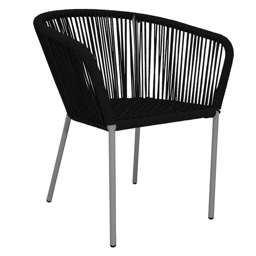 [53280SI] Ameca silla estructura gris cuerda negra // Exterior techado