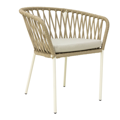 [BUF-M01] Arandas silla metal beige cuerda beige tela // Exterior techado