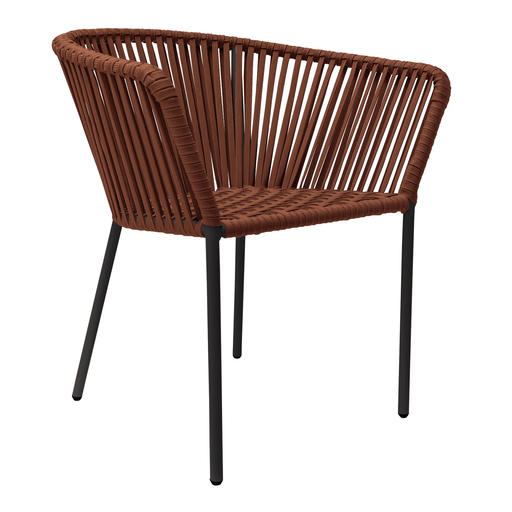 [CMX032B] Jalisco silla metal negro cuerda terracota // Exterior techado