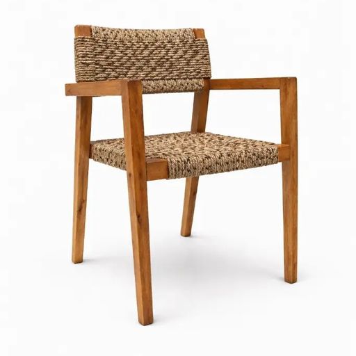 [50226SIT] Morelia silla madera acero galvanizado beige cuerda textilene beige // Exterior 100%