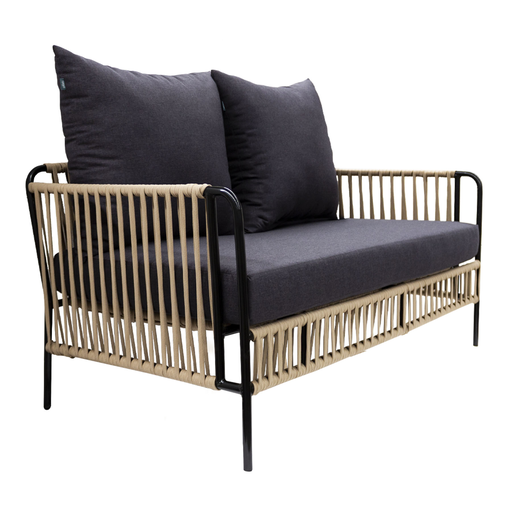 [53291SO] Chetumal love seat acero galvanizado textilene beige y loneta // Exterior 100%